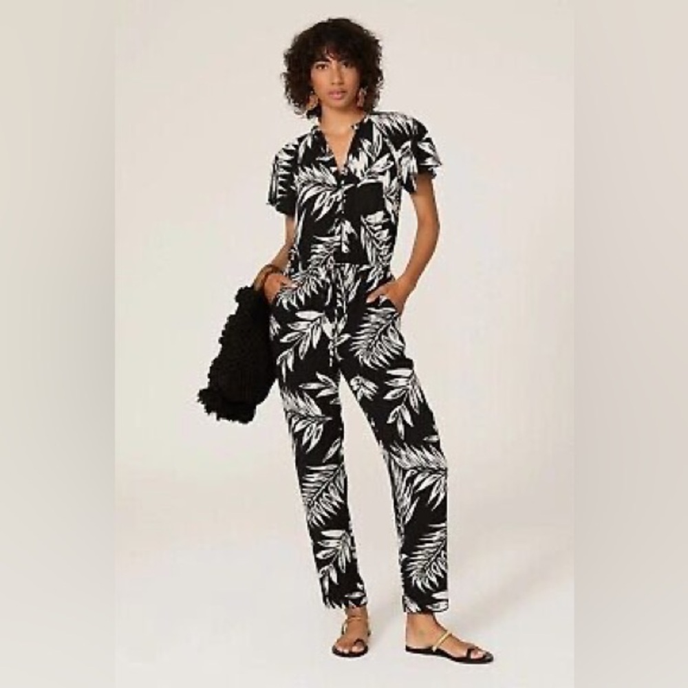 Black and white tropical print jumpsuit from Ralph Lauren